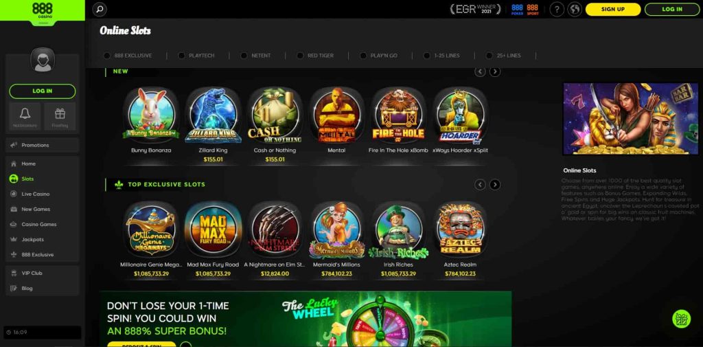 888casino-Available-Games-Slots