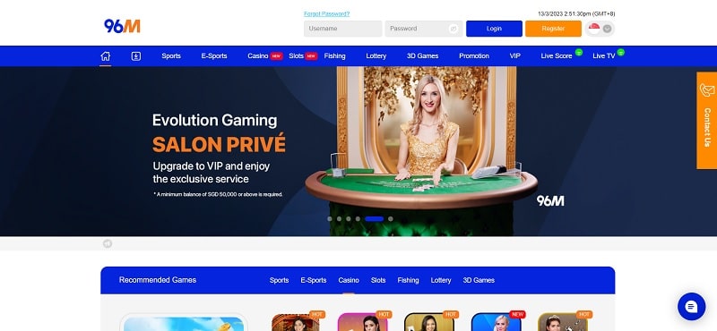 96M Online Casino Singapore